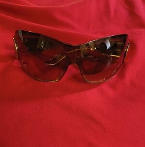 Dior Airspeed 2 Wrap Oversized Shield Sunglasses - Brown Gold